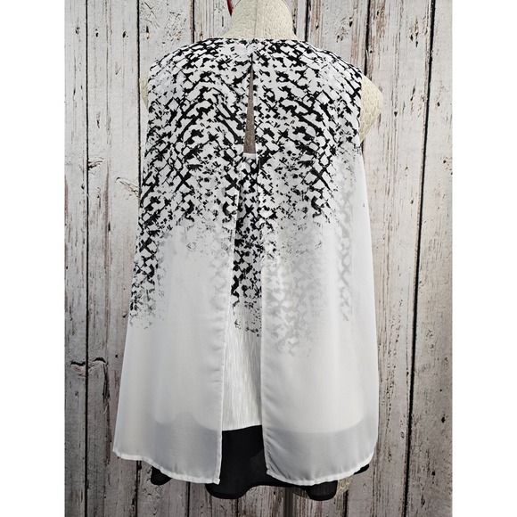 Women's Large Pippa Blair Open Back Sheer Tunic Length Blouse Tank Shirt Top - Picture 5 of 8